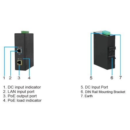 "MicroConnect 30W 8023afat PoE Injector - High-Efficiency, Reliable Power Supply | POEINJ-30W-IND"